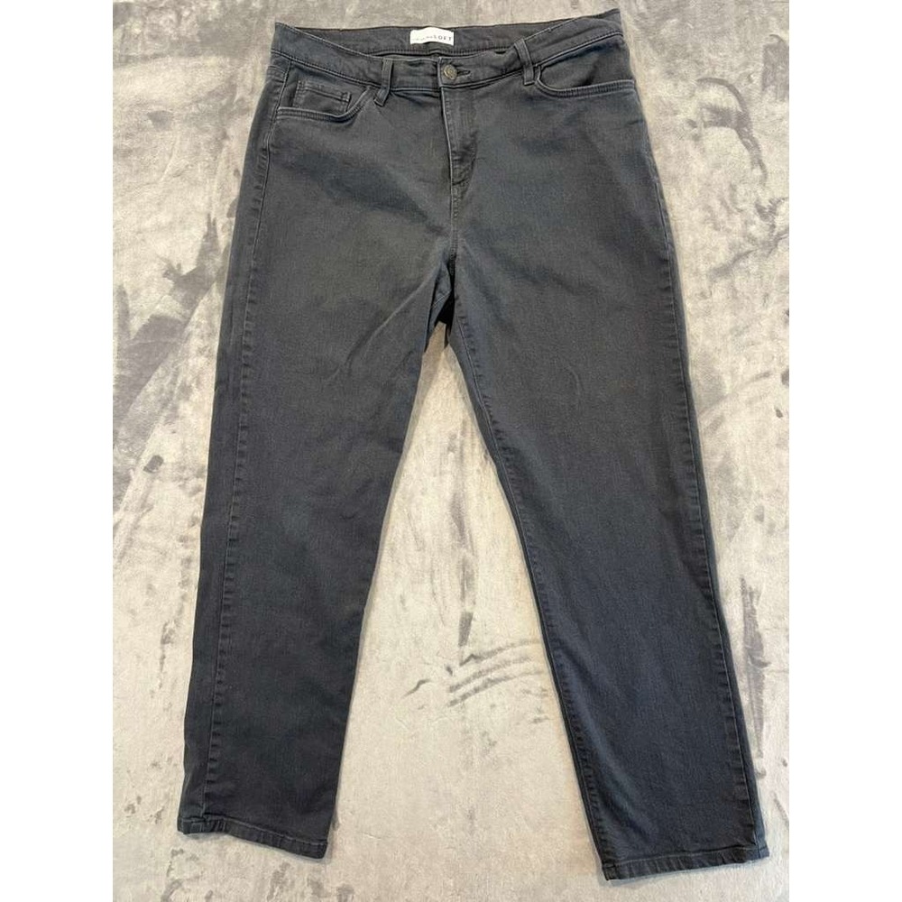 LOFT Denim Womens Size 12/31 Washed Black Skinny Jeans Stretch Mid Rise Ankle